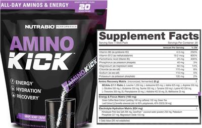 Amino Kick Grape Berry Crush label