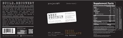 Whey Protein Swiss Chocolate label