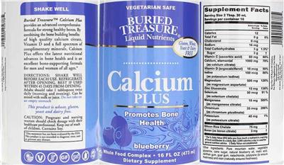 Calcium Plus Blueberry label