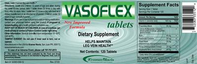 Vasoflex Tablets label