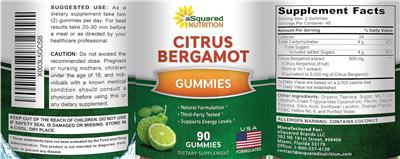 Citrs Bergamot Gummies label