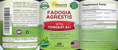 Fadogia Agrestis with Tongkat Ali label