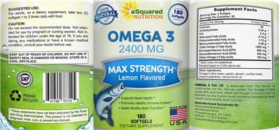 Omega 3 2400 mg Lemon Flavored label