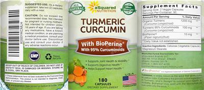Turmeric Curcumin with Bioperine label