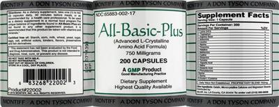 All-Basic-Plus 750 Milligrams label