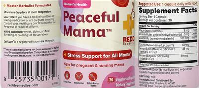 Peaceful Mama label