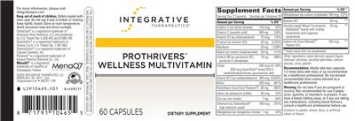 Prothrivers Wellness Multivitamin label