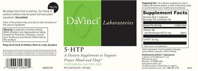 5-HTP 50 mg label