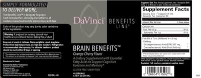 Brain Benefits Orange Cherry Flavor label