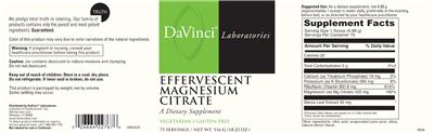 Effervescent Magnesium Citrate label