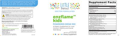 Enzflame Kids Powdered Drink Mix label