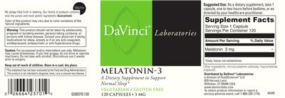 Melatonin-3 3 mg label