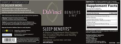 Sleep Benefits label
