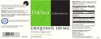 Ubiquinol 100 mg label