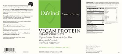 Vegan Protein Creamy Chocolate label
