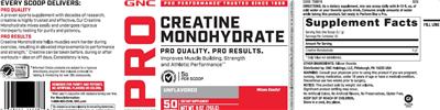 Creatine Monohydrate label