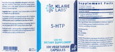 5-HTP 100 mg label