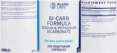 Bi-Carb Formula label