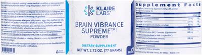 Brain Vibrance Supreme Powder label