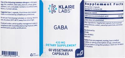 GABA 420 mg label