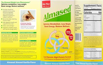Almased Almond Vanilla Flavor label