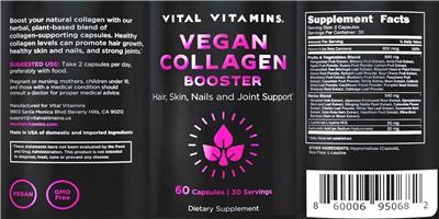 Vegan Collagen Booster label