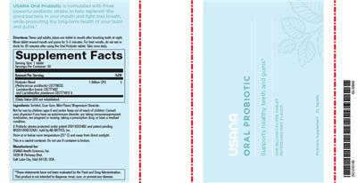 Oral Probiotic Refreshing Mint Flavor label