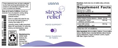 Stress Relief label