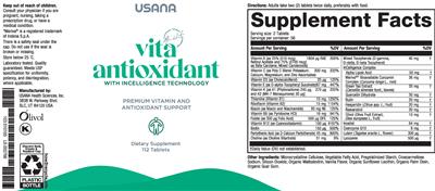 Vita Antioxidant label