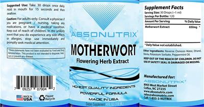 Motherwort label