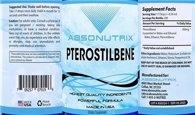 Pterostilbene label