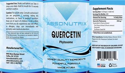 Quercetin Phytosome label