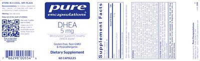 DHEA 5 mg label
