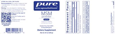MSM Powder label
