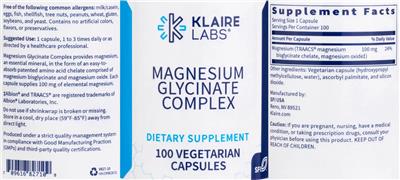 Magnesium Glycinate Complex label