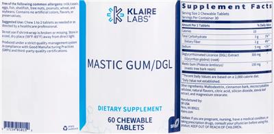 Mastic Gum/DGL label