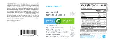 Advanced Omega-3 Liquid label