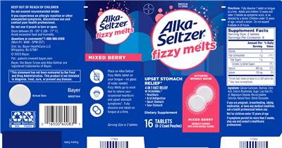 Alka-Seltzer Fizzy Melts Mixed Berry label