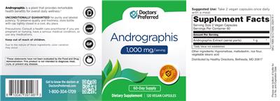 Andrographis 1,000 mg label