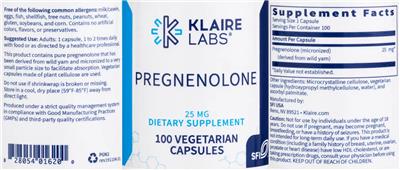 Pregnenolone 25 mg label