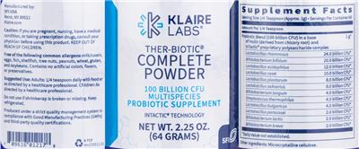 Ther-Biotic Complete Powder label