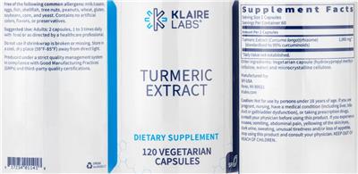Turmeric Extract label