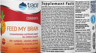 Children's Feed My Brain Fruit Punch Flavor label