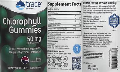 Chlorophyll Gummies 50 mg Berry label