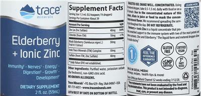 Elderberry + Ionic Zinc label