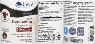 Grass-Fed Bone & Marrow 500 mg label