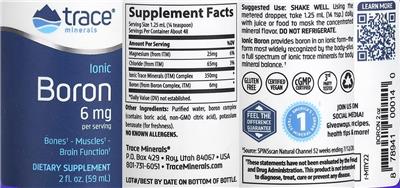 Ionic Boron 6 mg label