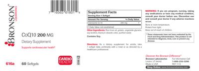 CoQ10 200 mg label