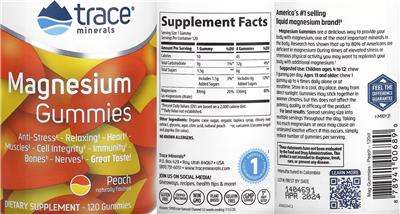 Magnesium Gummies Peach label