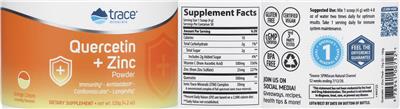 Quercetin + Zinc Powder Orange Cream label